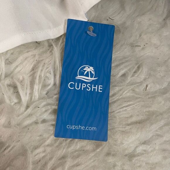 White Boho Maxi Dress Lace Trim Smocked Waist Beachy Size Small NWT - Picture 10 of 11